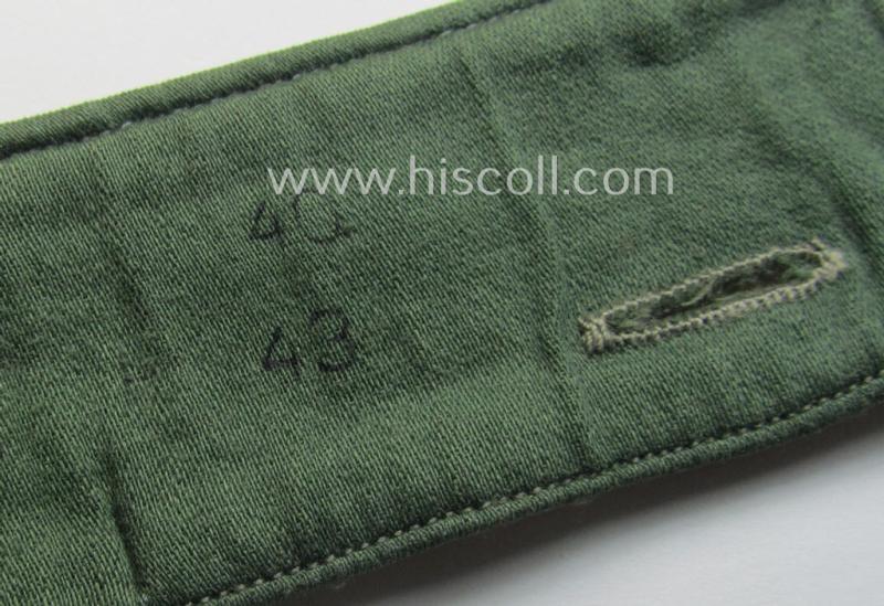 WH (Heeres o. Waffen-SS) greenish-coloured- and/or 'standard-issue'-pattern so-called: 'Kragenbinde' (or: uniform inner-collar) being a regular-issued- (and size ie. '40/43'-marked) example that comes in a hardly used- nor worn, condition