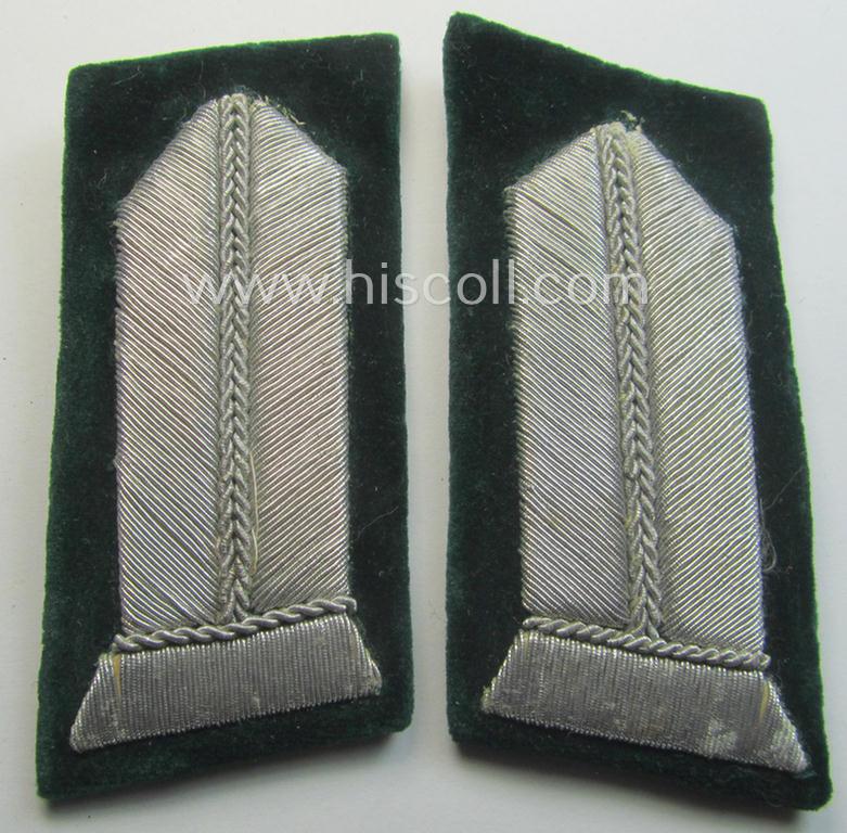 Pair of RAD- (ie. 'Reichsarbeitsdienst') officers'-type collar-tabs onto a green-coloured background: 'mittlere RAD-Führer'