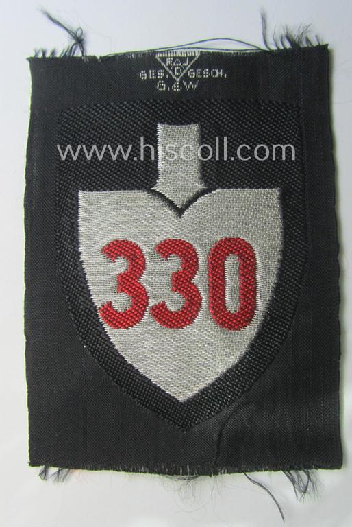 RAD (ie. 'Reichsarbeitsdienst') officers'-pattern sleeve-badge (or: 'Dienststellenabzeichen') bearing the specialist- ie. unit-designation: '330'