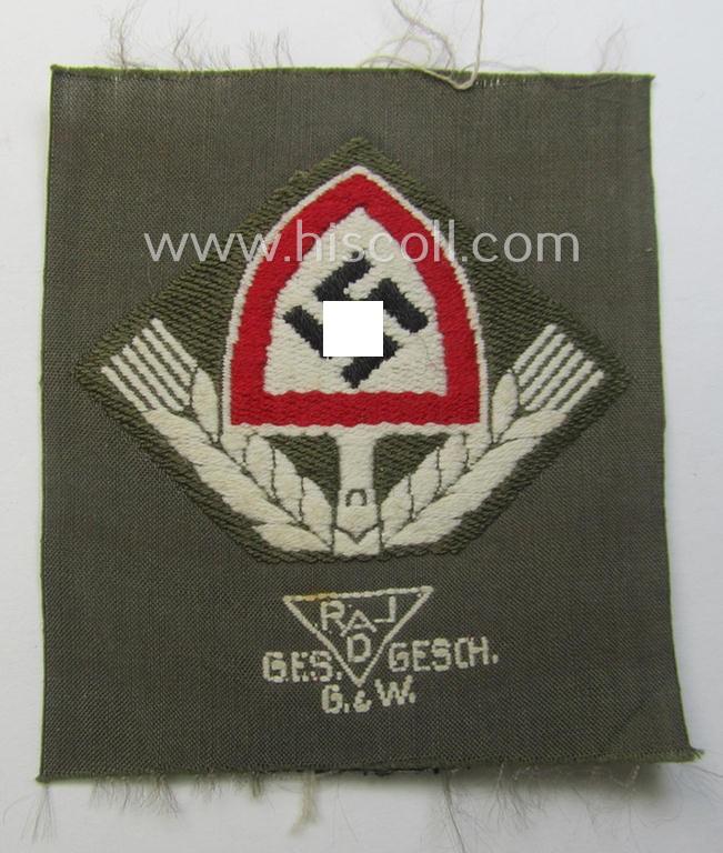'BeVo'-woven: RAD (ie. 'Reichsarbeitsdienst') EM- (ie. NCO-) type cap-badge ('Mützenabz. für Schiffchen')
