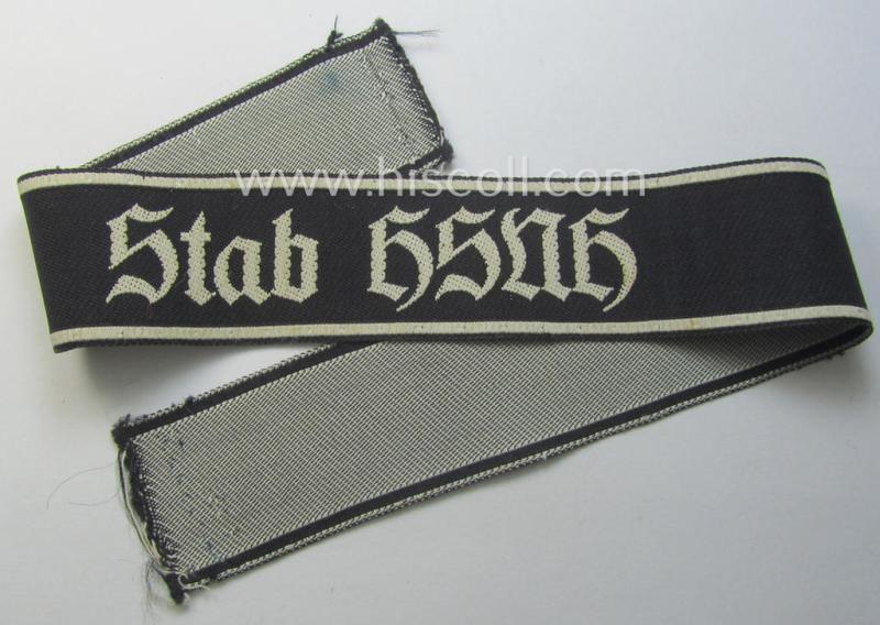 WH (Heeres) female-related cuff-title (ie. 'Ärmelstreifen'): 'Stab HSNH' (ie. being the: 'Stab des Heeres Schule für Nachrichtenhelferinnen des Heeres')