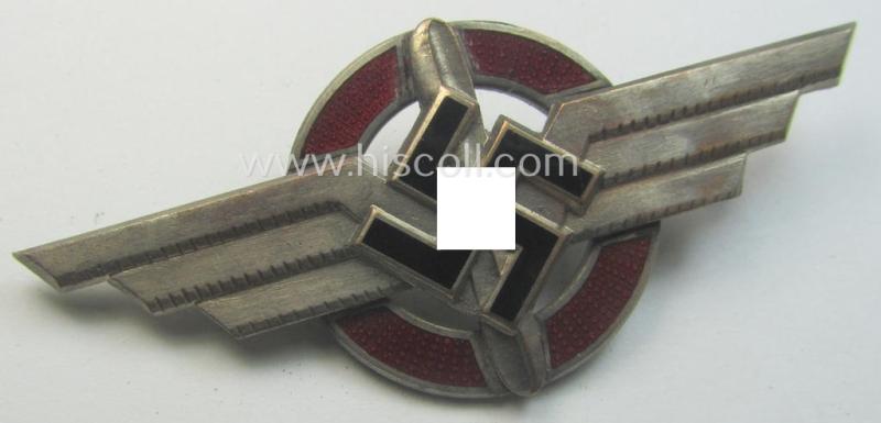 Luxuriously-styled so-called: DLV (ie. 'Deutscher Luftsport Verband') (I deem) visor-cap-device (ie. 'Abzeichen für die Schirmmütze') being a neatly maker- (ie. 'B&N'-) marked example