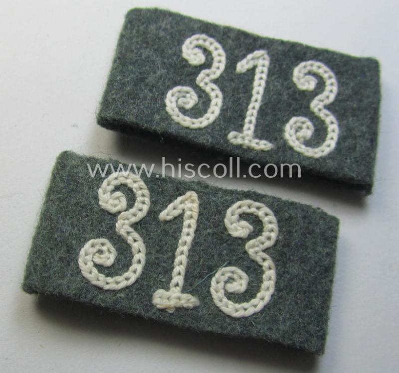 Pair of WH (Heeres) 'Infanterie'-related, 'Schulterstück-Überschuben': 'Soldat des Infanterie-Regiments 313'