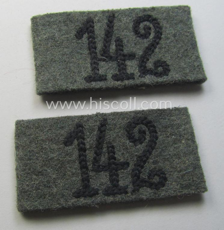 Pair of WH (Heeres) 'Pioniere'-related, 'Schulterstück-Überschuben': 'Soldat des Pionier-Bataillons 142'