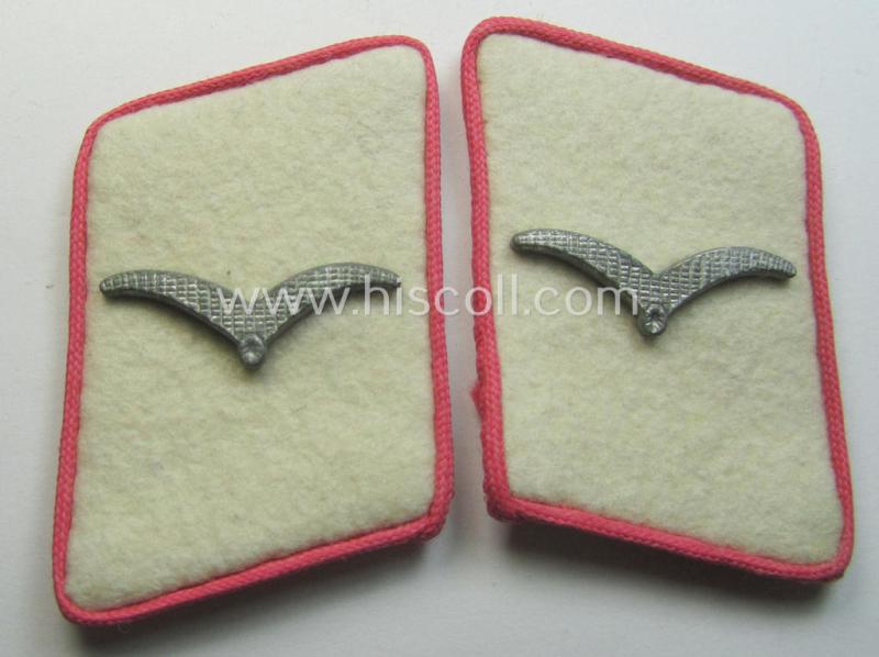 Pair of WH (Luftwaffe) pink-piped, EM- (ie. NCO-) type collar-patches (ie. 'Kragenspiegel') as was intended for usage by a member within one of the various units within the: 'Hermann Göring-Division'