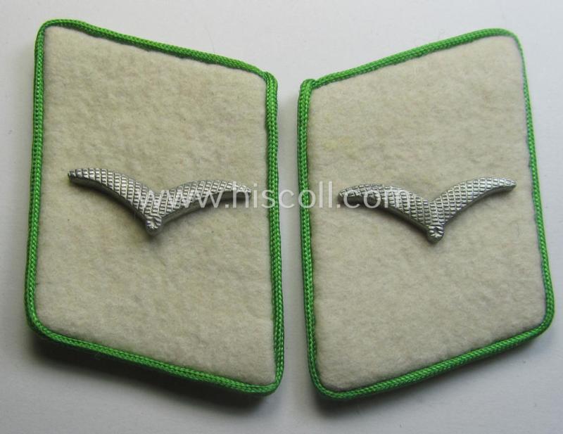 Pair of WH (Luftwaffe) bright-green-piped, EM- (ie. NCO-) type collar-patches (ie. 'Kragenspiegel') as was intended for usage by a member within one of the various units within the: 'Hermann Göring-Division'