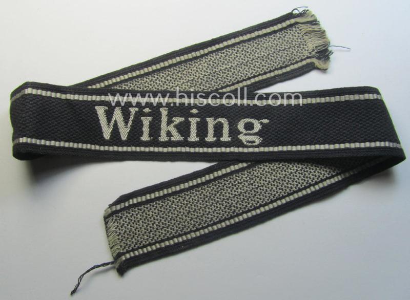 Waffen-SS, 'semi-BeVo'-pattern, EM- (ie. NCO-) type cuff-title (ie. 'Ärmelstreifen') as was intended for a member of the: 5. SS-Panzer-Division 