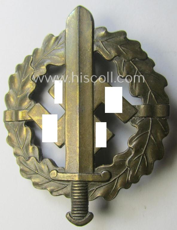 'SA-Sportabzeichen in Bronze' being a maker- (ie. 'Berg u. Nolte'-) marked example that shows the (unique) impressed bearers'-number: '489560'