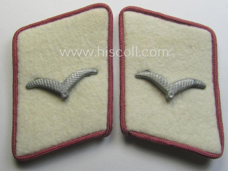 Pair of WH (Luftwaffe) pink-piped, EM- (ie. NCO-) type collar-patches (ie. 'Kragenspiegel') as was intended for usage by a member within one of the various units within the: 'Hermann Göring-Division'