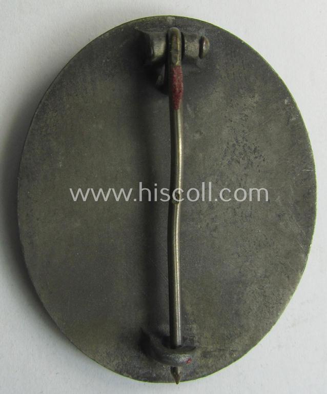 'Verwundeten-Abzeichen in Silber' (ie. silver-class wound-badge) being a maker- (ie. '4'-) marked example as was produced by the: 'Steinhauer u. Lück'-company