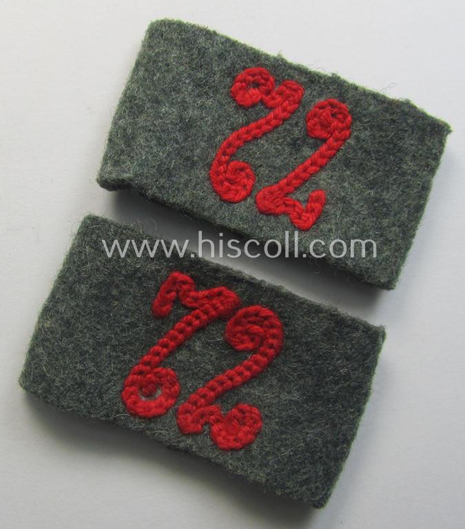 Pair of WH (Heeres) 'Artillerie'-related, 'Schulterstück-Überschuben': 'Soldat des Artillerie-Rgts. 72'