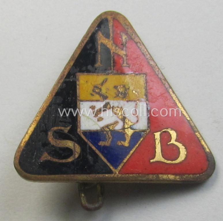 Dutch WWII-period (ie. NSB-party-related) so-called: 'Leden-Draagteeken' (or: membership-pin) being an (unusually maker- ie. 'FBH'-) marked example