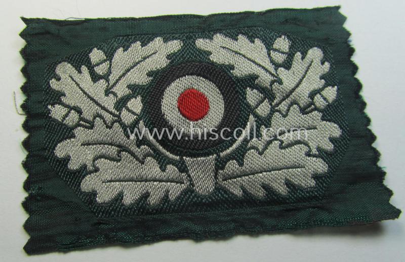 WH (Heeres) officers'-type cocarde (in so-called: 'flat-wire'- ie. 'BeVo'-weave pattern) as intended for usage on the: 'Knautschmützen o. Alter-Art-Schirmmützen' ie. visor-caps