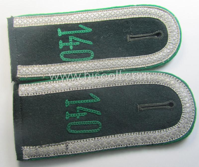 Pair of WH (Heeres) NCO-type (ie. 'M36- o. M40'-pattern- and/or 'rounded styled-') neatly 'cyphered' shoulderstraps as was intended for usage by an: 'Uffz. des Gebirgsjäger-Regiments 140'