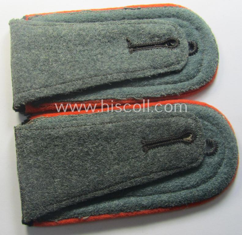 Pair of early-war-period WH (Heeres) 'cyphered' (rounded-styled), NCO-type ('M40'-pattern-) shoulderstraps as was intended for usage by an: 'Unteroffizier des Wehr-Ersatzdienstelle im Wehrkreises XVIII'