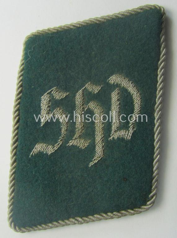 Single, officers'-type collar-patch (ie. 'Kragenspiegel für Offiziere'): 'Sicherheits- u. Hilfsdienst'- (ie. 'SHD')