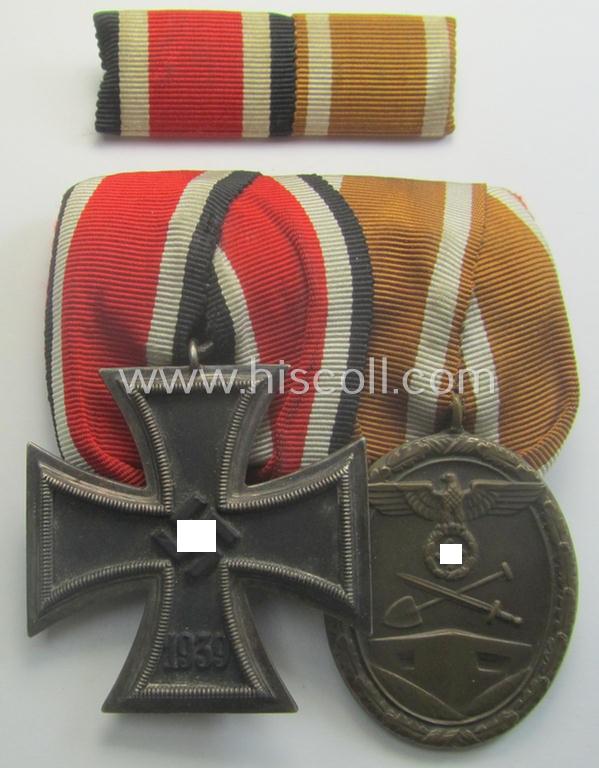 WH (Heeres o. KM etc.) medal-bar (ie.: 'Orden- o. Doppelspange') that came together with its accompanying 'Feld- o. Bandspange' as issued