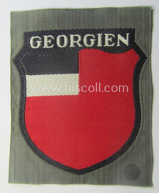 'BeVo'-type armshield entitled: 'Georgien' (being a 'virtually mint- ie. unissued' example as intended for a volunteer who served within the 'Deutsche Wehrmacht' ie. within the 'Georgisches Legion')