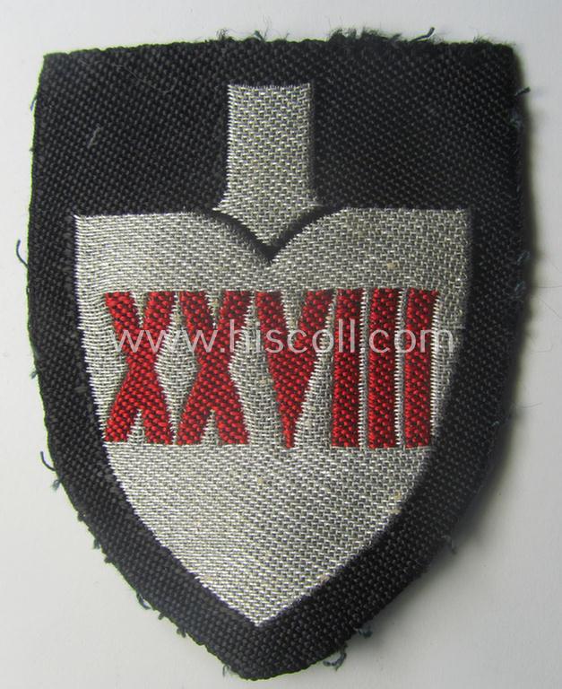 Officers'-pattern, so-called: RAD (ie. 'Reichsarbeitsdienst') sleeve-badge (or: 'Dienststellenabzeichen') bearing the specialist-designation: 'XXVIII'