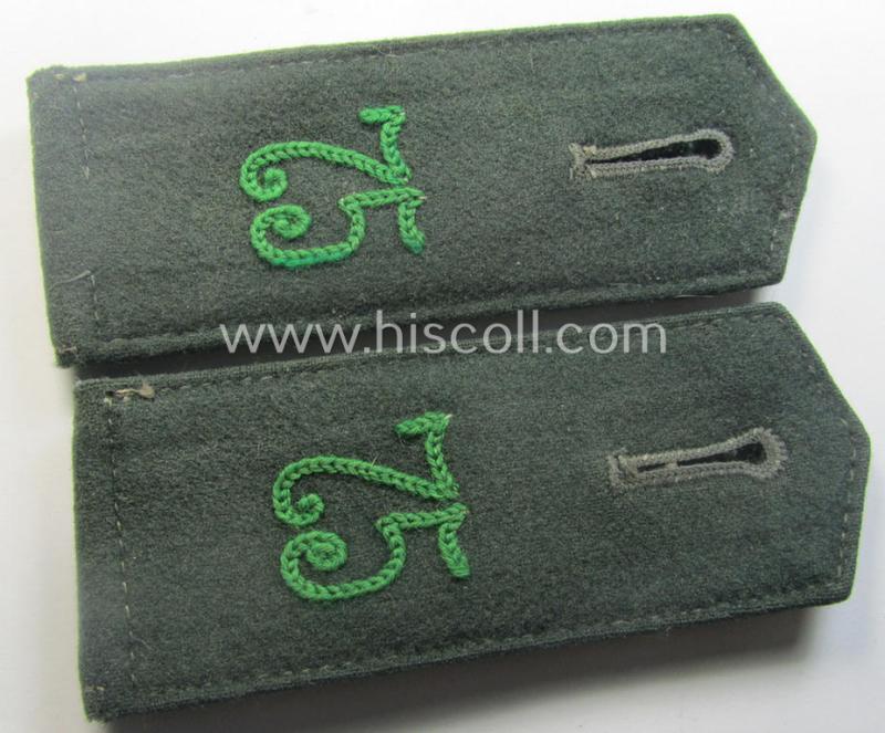 Pair of WH (Heeres) EM-type (ie. 'M36-/M40'-pattern- and 'pointed styled-') 'cyphered' shoulderstraps as was intended for usage by a: 'Soldat des Jäger-Rgts. 75'