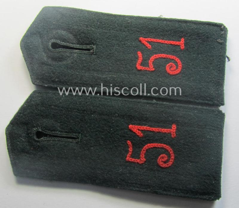 Pair of WH (Heeres) EM-type shoulderstraps: 'Sld. des Artillerie-Rgts. 51'
