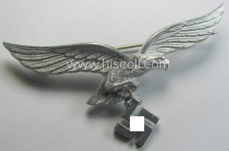 WH (LW) aluminium-based: 'Brustadler für Sommerrock' (being a neatly maker- ie. 'A'- or: 'Assmann'-marked specimen)