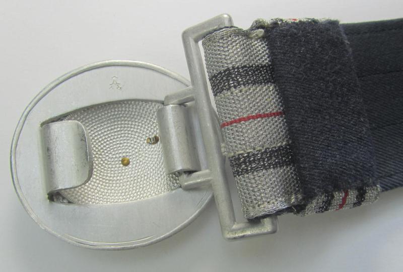 'Virtually mint', WH (Luftwaffe) 'standard-pattern', officers'-dress-model, aluminium-based belt-buckle and accompanying 'brocade'-based belt (ie. 'Paradefeldbinde für Offiziere der Luftwaffe')