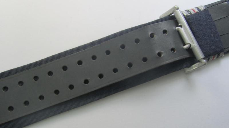 'Virtually mint', WH (Luftwaffe) 'standard-pattern', officers'-dress-model, aluminium-based belt-buckle and accompanying 'brocade'-based belt (ie. 'Paradefeldbinde für Offiziere der Luftwaffe')