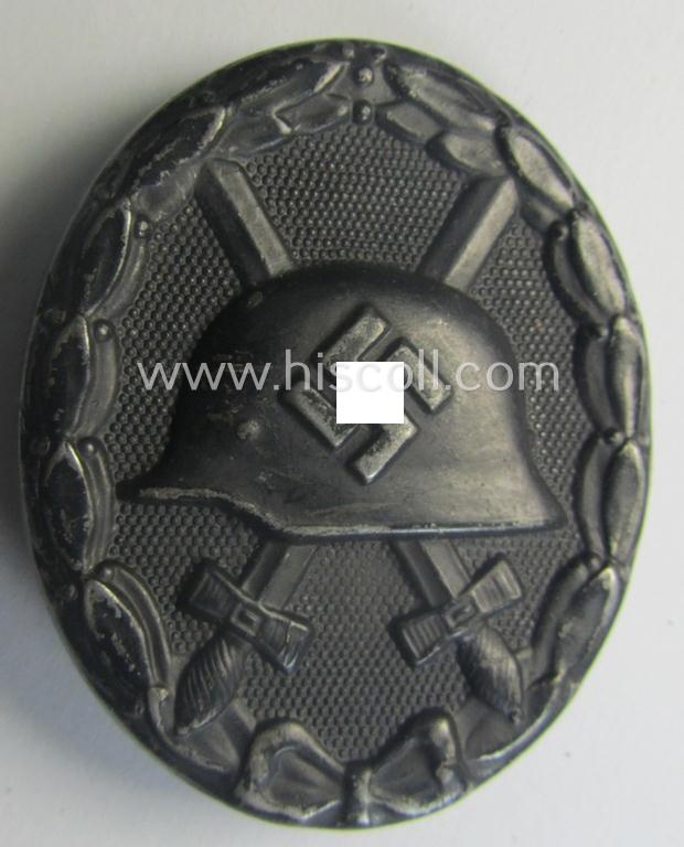 Maker- ie. 'L/16'-marked! - example of a black-class wound-badge (or: 'Verwundeten-Abzeichen in Schwarz') being an example as was produced by the: 'Steinhauer & Lück'-company