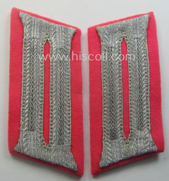 Pair of WH (Heeres) EM- (ie. NCO-) type, so-called: 'Waffenrock'- (ie. dress-) collar-tabs (ie. 'Kragenspiegel'): 'Soldat o. Uffz. eines Pz. o. Pz-Jäger-Abts. o. Rgts.'