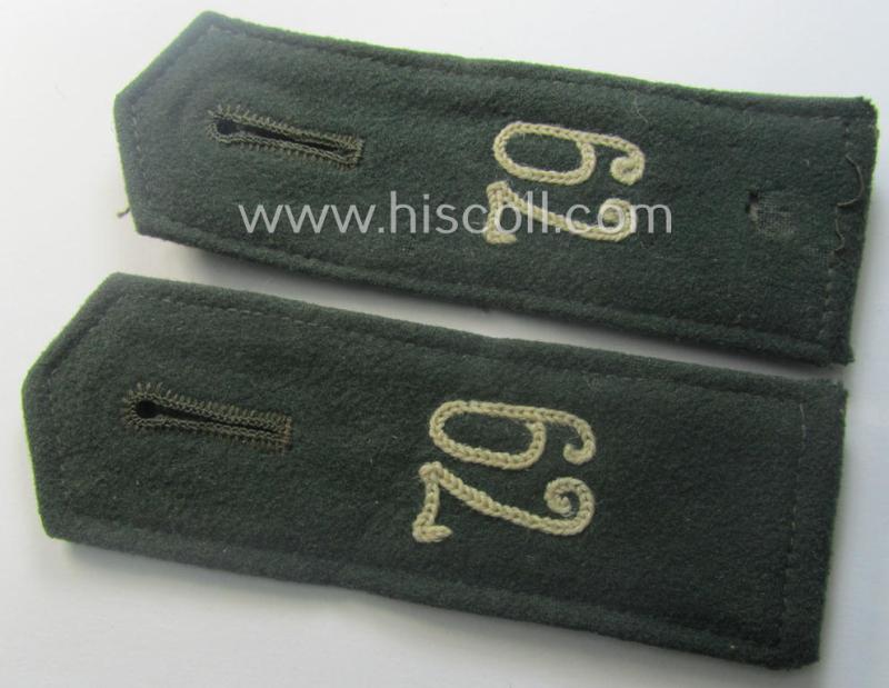 Pair of WH (Heeres), early- (ie. pre-) war-period, 'M36- o. M40'-pattern (pointed-styled- and 'cyphered') so-called: EM-type shoulderstraps: 'Soldat des Infanterie-Rgts. 79'