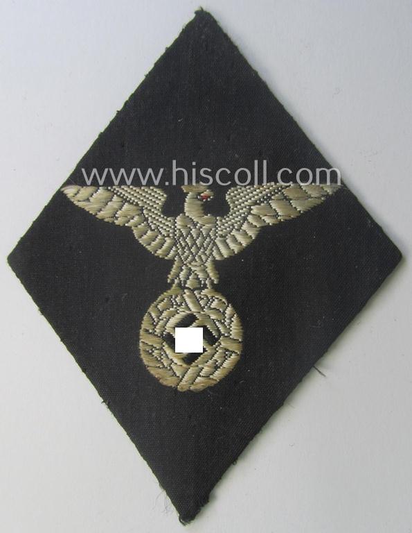 Machine- (ie. neat 'BeVo'-like) woven, 'N.S.D.A.P.'-related sleeve-diamond (ie.: 'Ärmelraute') showing an (early pattern): 'Adler'-device as was worn by (early-period!): 'N.S.D.A.P.-pol. Leiter o. Amtswalter'