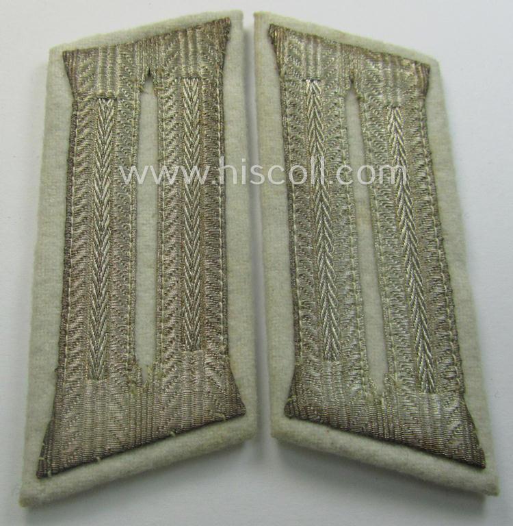 Pair of WH (Heeres) EM- (ie. NCO-) type, so-called: 'Waffenrock'- (ie. dress-) collar-tabs (ie. 'Kragenspiegel'): 'Soldat o. Uffz. eines Infanterie-Rgts.'