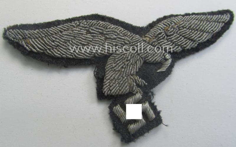 WH (LW) officers'- (evt. NCO-) type, hand-embroidered breast-eagle (ie. 'Brustadler für Offiziere der LW')