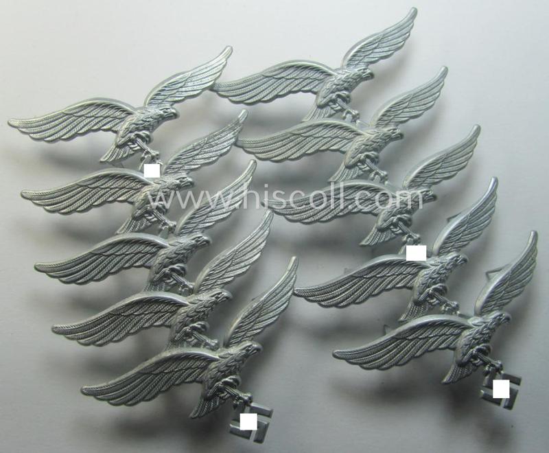 'Virtually mint- ie. unissued', WH (Luftwaffe) EM/NCO-pattern visor- (ie. 'Schirmmützen'-) cap-eagle (being an unmarked example as executed in zinc- ie. 'Feinzink'-based metal)