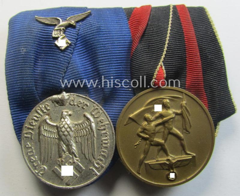 WH (LW) medal-bar (ie.: 'Doppelspange') resp. showing a: 'WH-DA 4. Stufe' and a Czech 'Anschluss'-medal