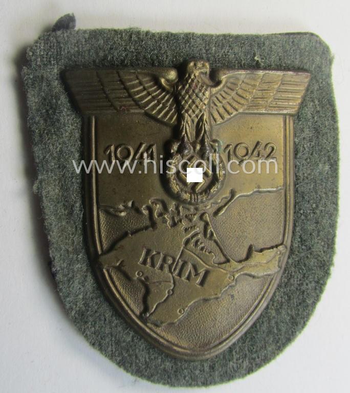 WH (Heeres ie. Waffen-SS) 'Krim'-campaign-shield (as was produced by a by me unidentified maker)