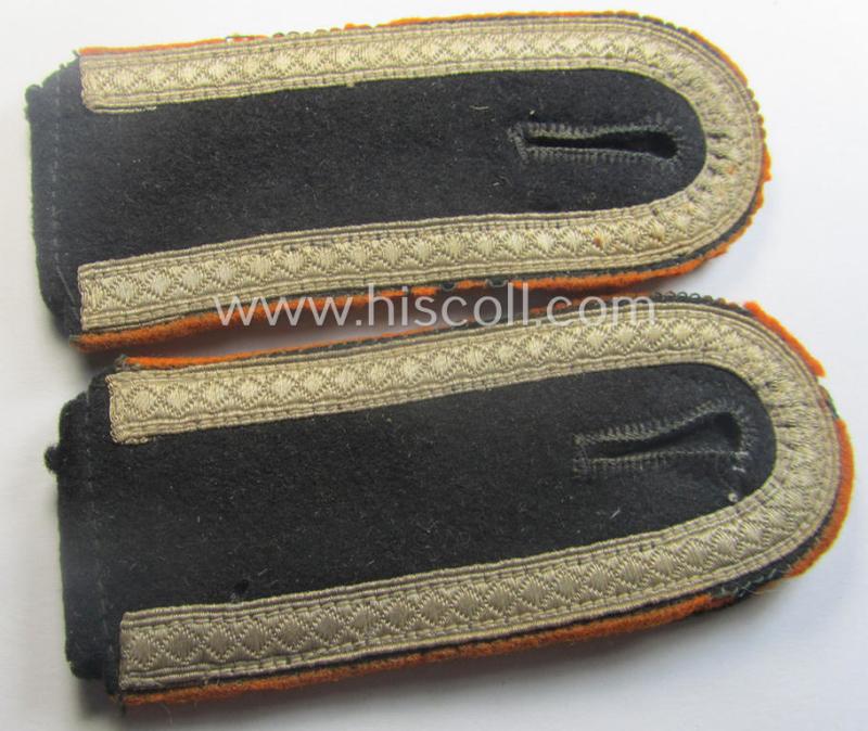 Relic pair of Waffen-SS (I deem fairly early-war pattern and privately-purchased!) NCO-type shoulderstraps as was intended for usage by an: 'Unterscharführer' who served within the: 'Waffen-SS Feldgendarmerie-Trpn.'