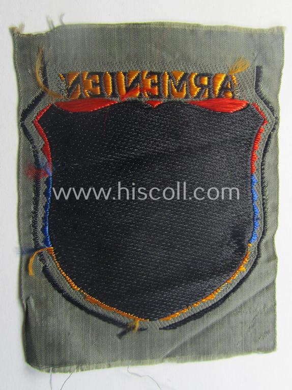 'BeVo'-type armshield entitled: 'Armenien' (being a 'virtually mint- ie. unissued' example as intended for a volunteer who served within the 'Deutsche Wehrmacht' ie. within the 'Armenisches Legion')
