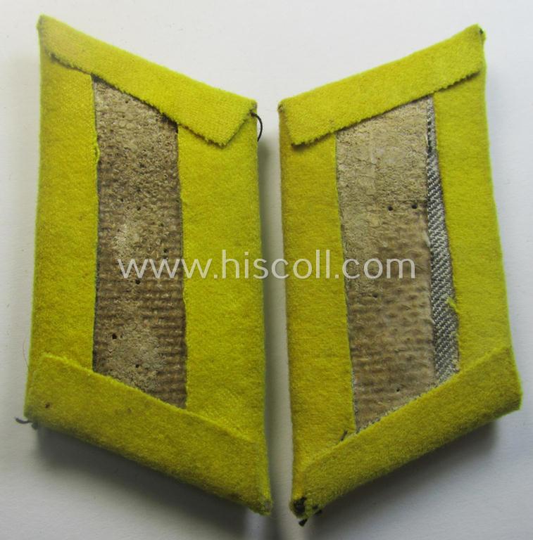 Pair of WH (Heeres) officers'-type, so-called: 'Waffenrock'- (ie. dress-) collar-tabs (ie. 'Kragenspiegel'): 'Offizier eines Nachrichten-Abts. o. Rgts.'