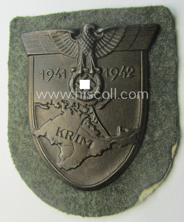 WH (Heeres ie. Waffen-SS) 'Krim'-campaign-shield (as was produced by a by me unidentified maker)