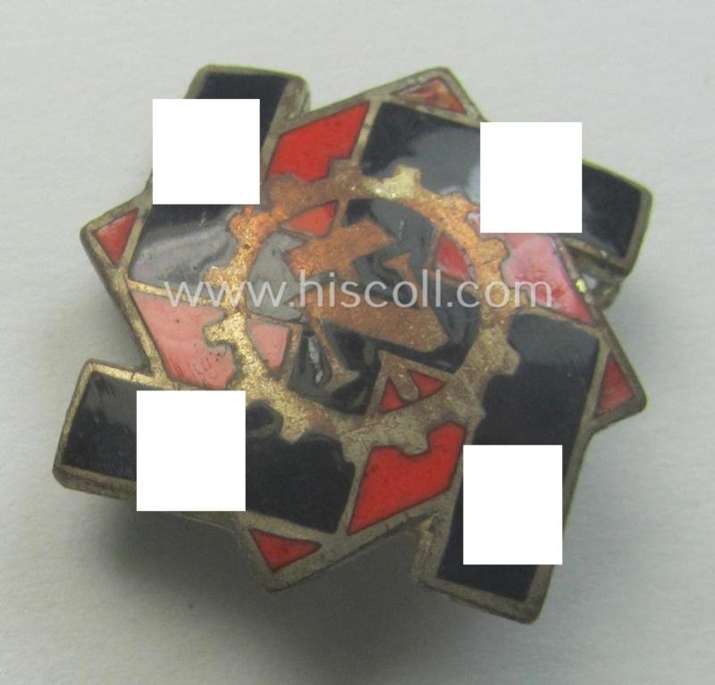 'TeNo' (ie. 'Technische Nothilfe') so-called: 'Zivilabzeichen' (being a neatly enamelled example that is individually numbered on its back with the unique bearers'-number: '21581')