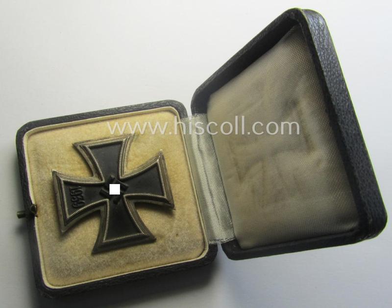'Eisernes Kreuz 1. Klasse' (ie. Iron Cross 1st class) being an early-pattern (and non-maker-marked) example by the: 'Wilh. Deumer'-company that comes complete in its specific etui as issued and recently found