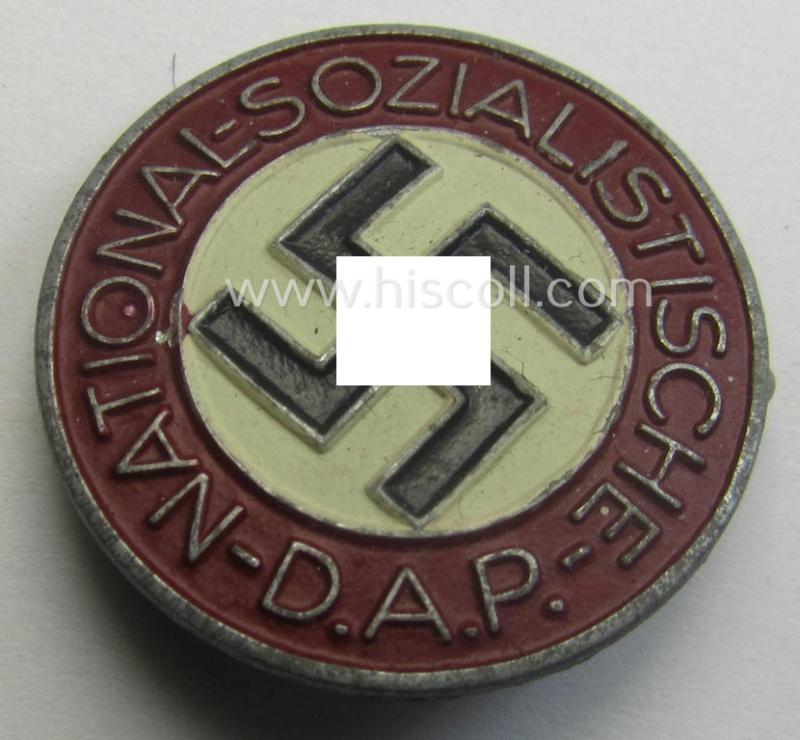 'Painted- (ie. sprayed'-) pattern 'N.S.D.A.P. - Parteiabzeichen' showing the (rarely seen!) makers'-designation: 'RzM' and/or: 'M1/148'