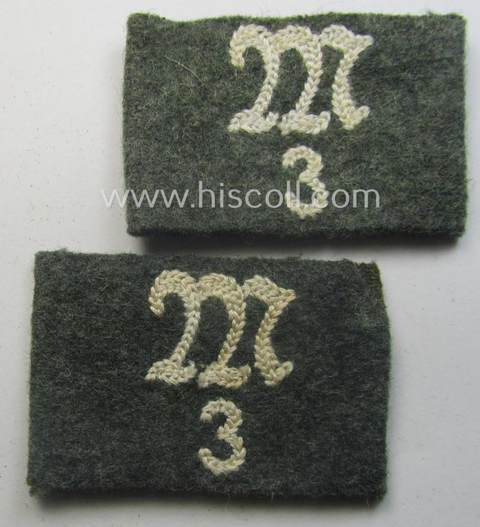 Pair of WH (Heeres) 'Infanterie'-related, 'Schulterstück-Überschuben': 'Soldat des Maschinengewehr-Batallions 3'