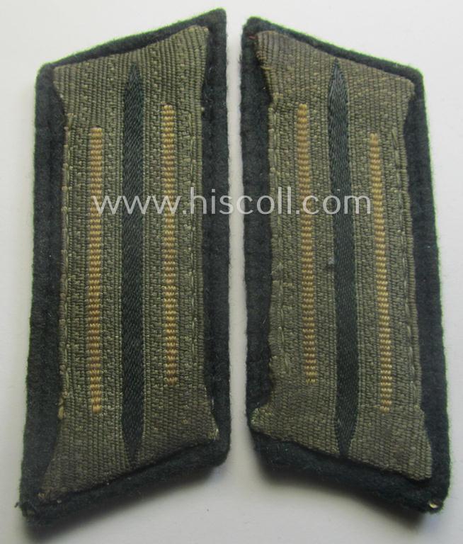 Pair of pre- (ie. early-war-) period WH (Heeres) 'M36' (ie. 'M40'-) type collar-patches (ie. 'Einheitskragenspiegel') as piped in the white-coloured branchcolour as intended for usage by a: 'Soldat der Infanterie-Trpn.'