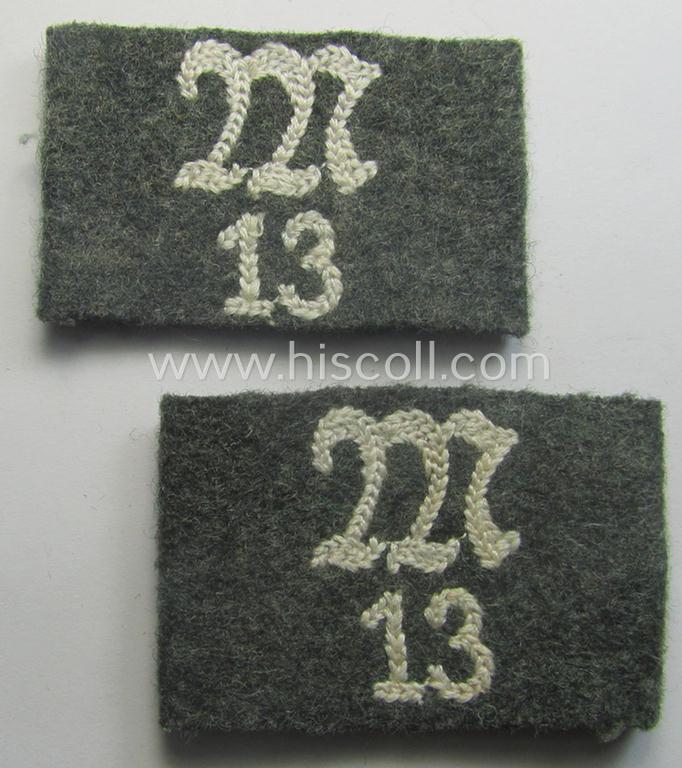 Pair of WH (Heeres) 'Infanterie'-related, 'Schulterstück-Überschuben': 'Soldat des Maschinengewehr-Batallions 13'