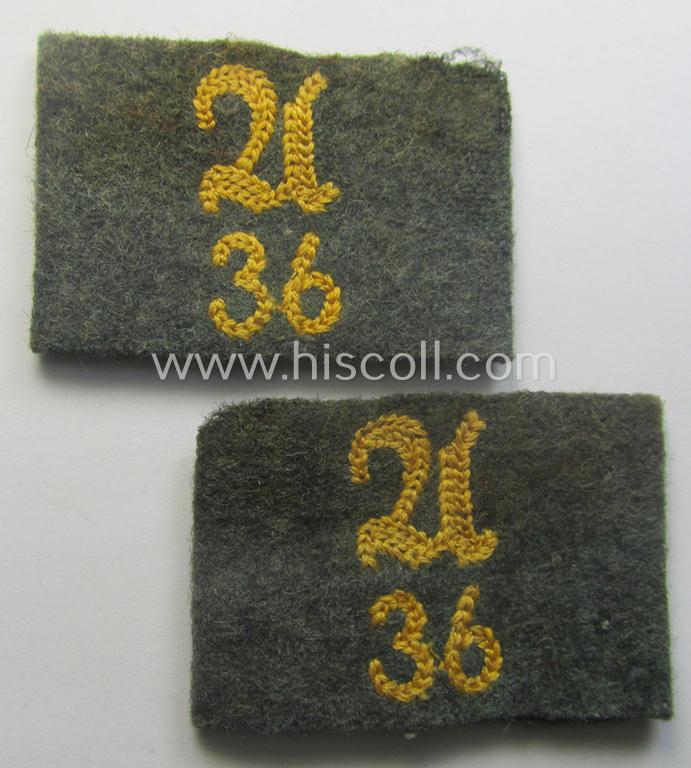 Pair of WH (Heeres) 'Kavallerie- o. Aufklärungs'-related, 'Schulterstück-Überschuben': 'Soldat des Kavallerie-Aufklärungs-Abts. 36'