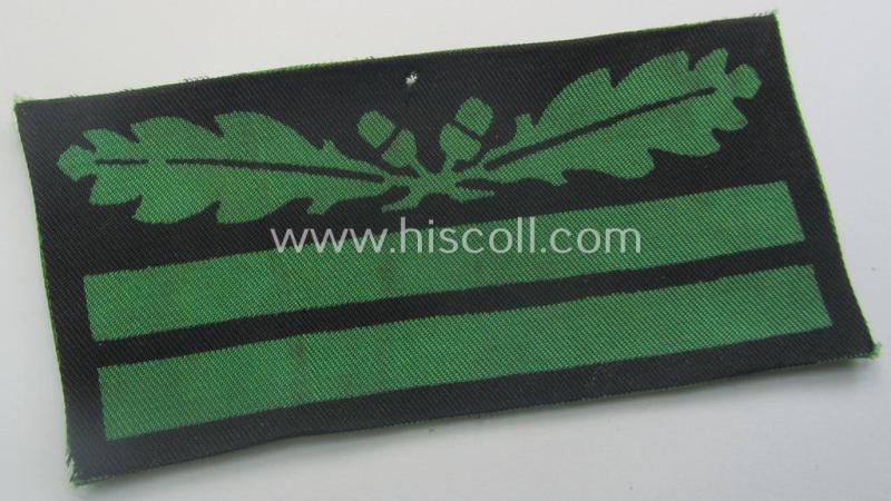 Moderately used - albeit regrettably single! - officers'-pattern, WH (Heeres o. Waffen-SS) rank-insignia-bar (for usage on the camouflaged-uniforms) as used by an officer holding the rank of: 'Oberleutnant' (ie.: 'SS-Obersturmführer')