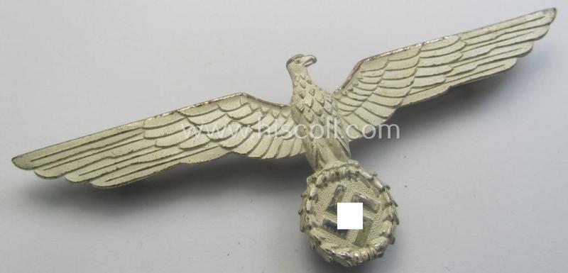 WH (Heeres- o. KM) 'frosted' silver-toned- (and/or: typical 'Buntmetall'-based) officers'-pattern breast-eagle (ie. 'Metall Offiziers-Brustadler für die Sommeruniform')